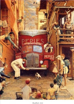 Artworks by 350 Famous Artists Painting - roadblock Norman Rockwell